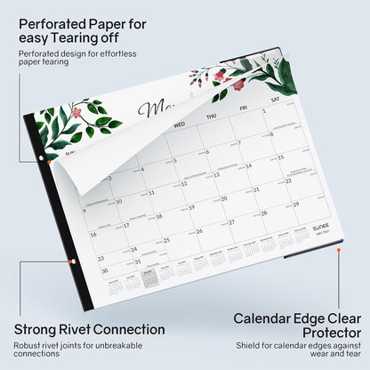 SUNEE Desk Calendar 2026 Large 22x17 from July 2026 to December 2027, Extra Large Desktop Monthly Calendar Pad 18 Months For Teacher or Office, Desk Top, Greenery