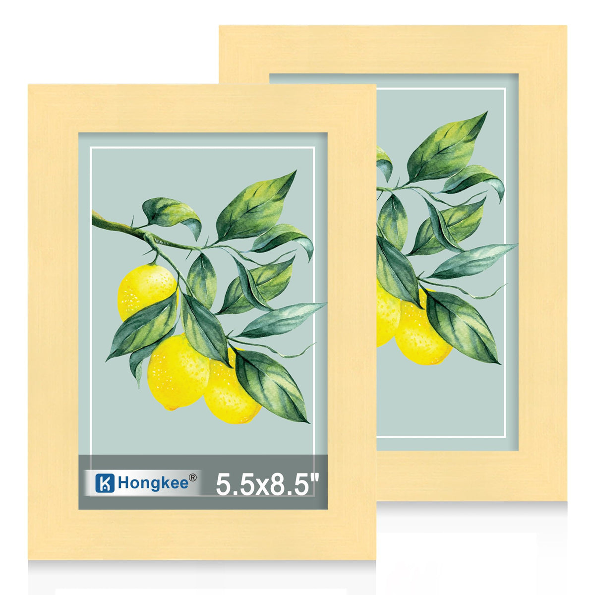 Hongkee 8x11 Picture Frame Set of 2, Real Glass, Rustic Brown Wood Frame