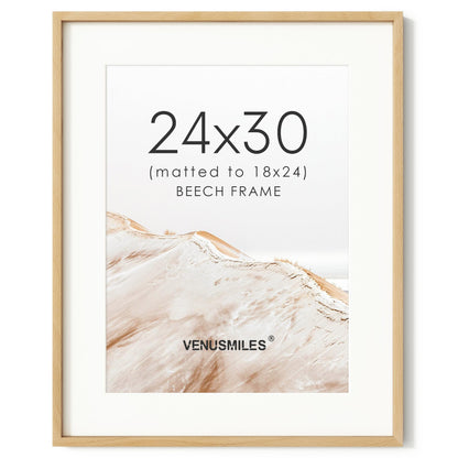 4x6 Picture Frame, USA-Sourced Natural Maple Wood Photo Collage Frame with HD Tempered Glass, Modern Simple 4 x 6 Wooden Frame Matted to 3.5x5, Gallery Wall Frames for Art, Wall or Tabletop Display