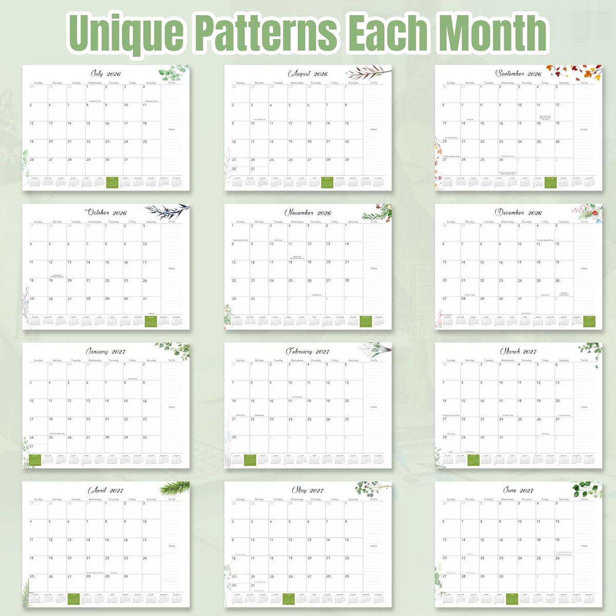 Desk Calendar 2026-2027 with Desktop Mat,22x17'' Large Desktop Pad Calendar