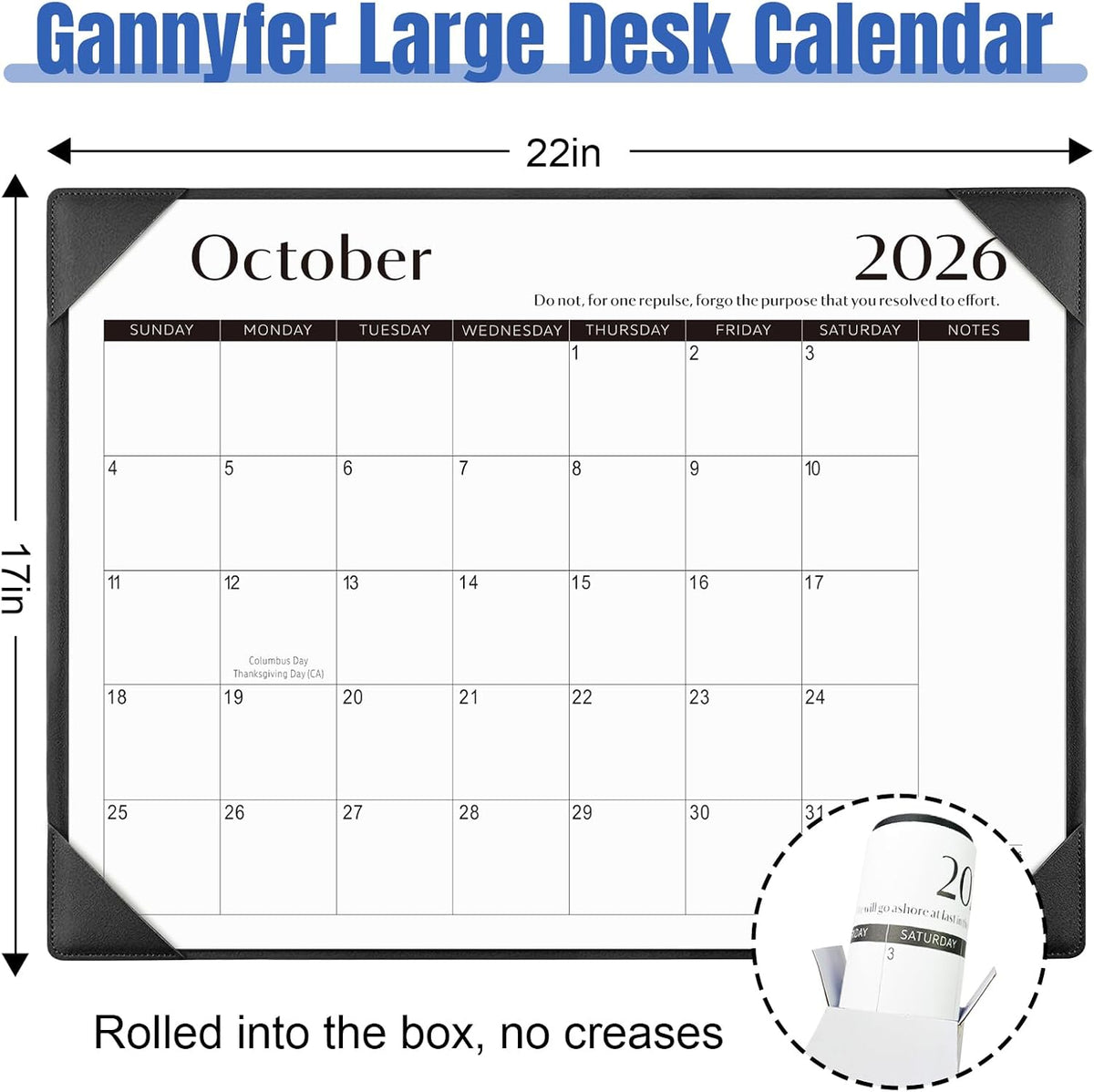 Desk Calendar 2026-2027 with Desktop Mat,22x17'' Large Desktop Pad Calendar