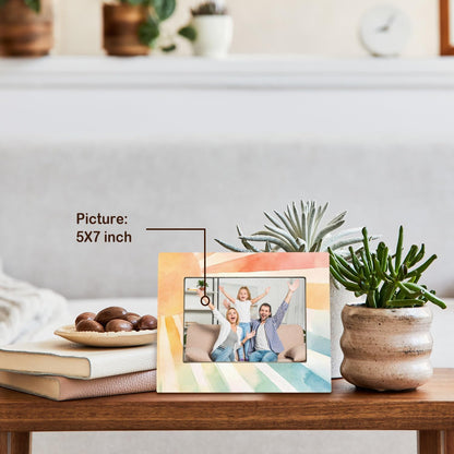 Boho Rainbow Sunshine Nursery Picture Frame 5x7, Boho Photo Frame, Abstract Sunshine Sunrise Sunset Picture Photo Frames for Kids Room Nursery Home Tabletop Desk Shelf Decor