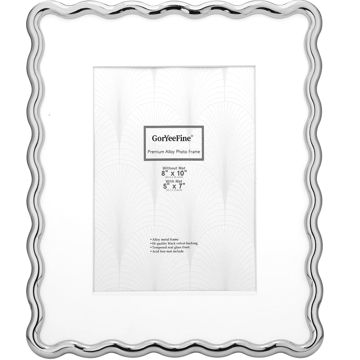Gold 4 x 6'' High-End Zinc Alloy Picture Frame with Wave Design - Modern Glamour 6x4'' Pictures Frames for Desktop and Wall Décor