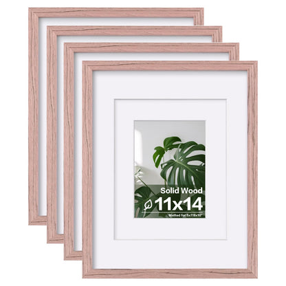 Egofine 8x10 Picture Frames Set of 4, Made of Solid Wood Covered by Plexiglass 4x6 and 5x7 with Mat or 8x10 without Mat, for Table Top Display and Wall Mounting Photo Frame Black