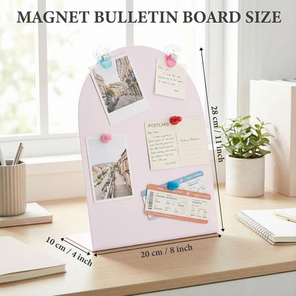 2 Pack Magnetic Message Board, 11x 8 Metal Desktop Bulletin Board