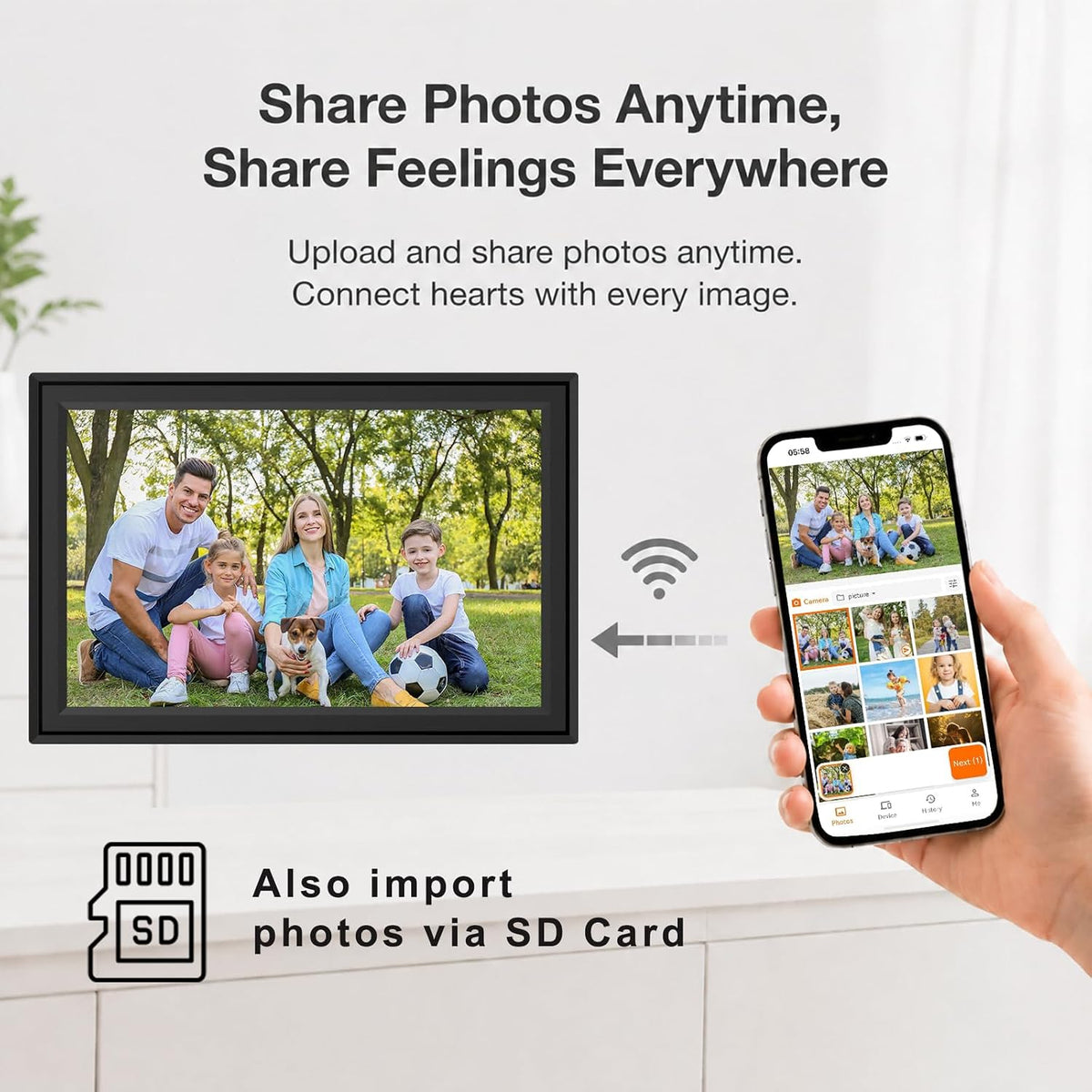 Digital Picture Frame 1280×800 HD Touch Screen Wall-Mountable