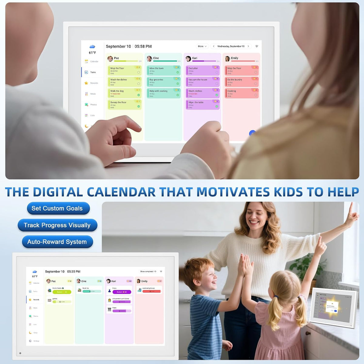 10.1" Digital Calendar, Full HD Smart Display for Family Organizer
