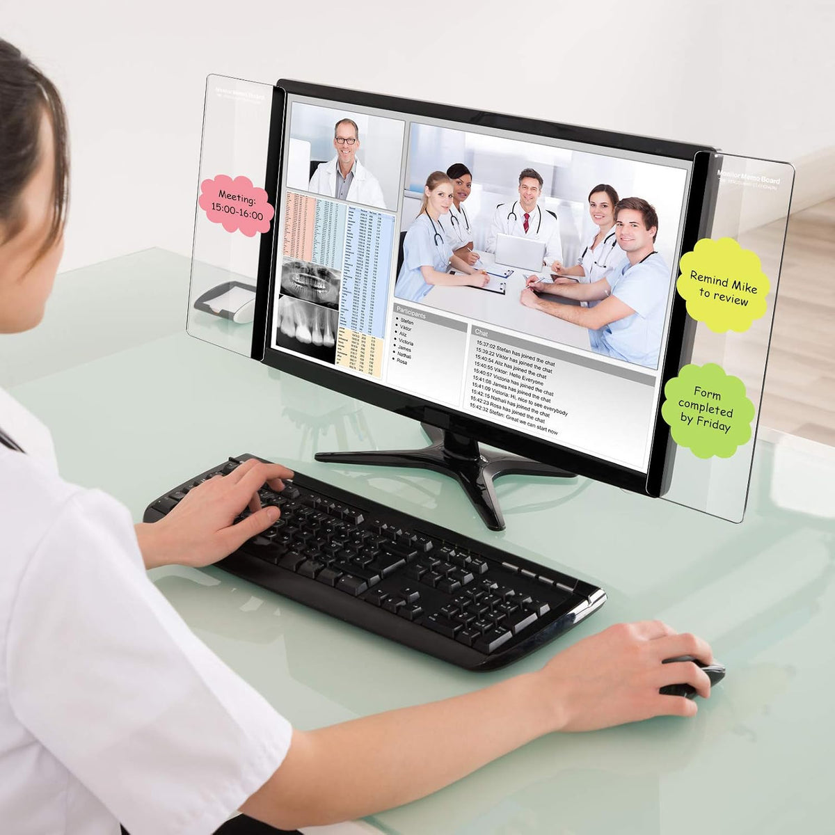 Zonon 4 Pieces Monitor Memo Board for Computer Transparent Acrylic