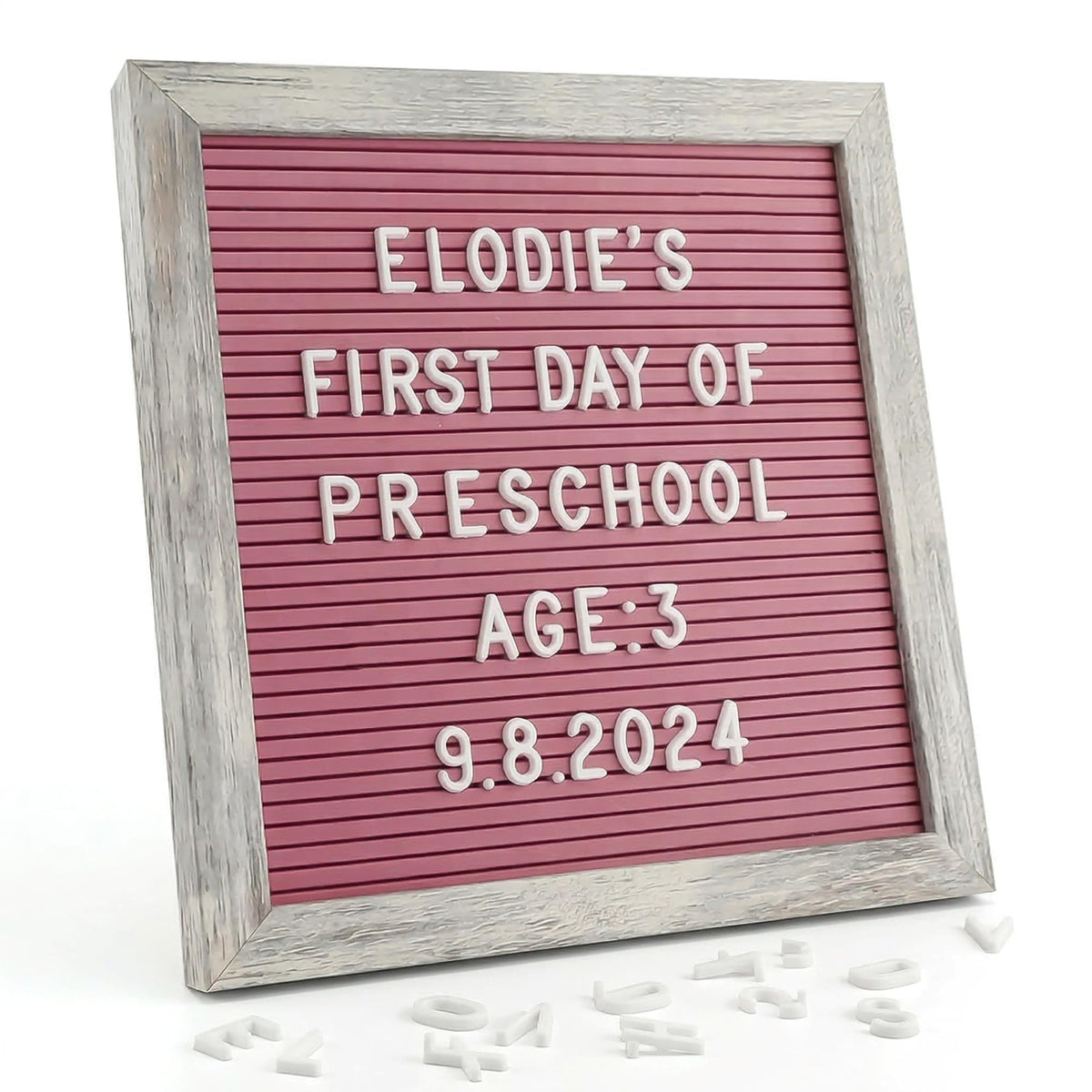 White Felt Letter Board 10x10in, 336 Letters, Wood Frame Message Board
