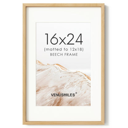 4x6 Picture Frame, USA-Sourced Natural Maple Wood Photo Collage Frame with HD Tempered Glass, Modern Simple 4 x 6 Wooden Frame Matted to 3.5x5, Gallery Wall Frames for Art, Wall or Tabletop Display