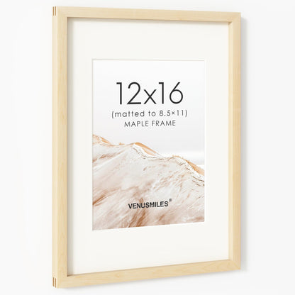 4x6 Picture Frame, USA-Sourced Natural Maple Wood Photo Collage Frame with HD Tempered Glass, Modern Simple 4 x 6 Wooden Frame Matted to 3.5x5, Gallery Wall Frames for Art, Wall or Tabletop Display