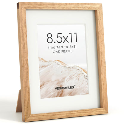 4x6 Picture Frame, USA-Sourced Natural Maple Wood Photo Collage Frame with HD Tempered Glass, Modern Simple 4 x 6 Wooden Frame Matted to 3.5x5, Gallery Wall Frames for Art, Wall or Tabletop Display