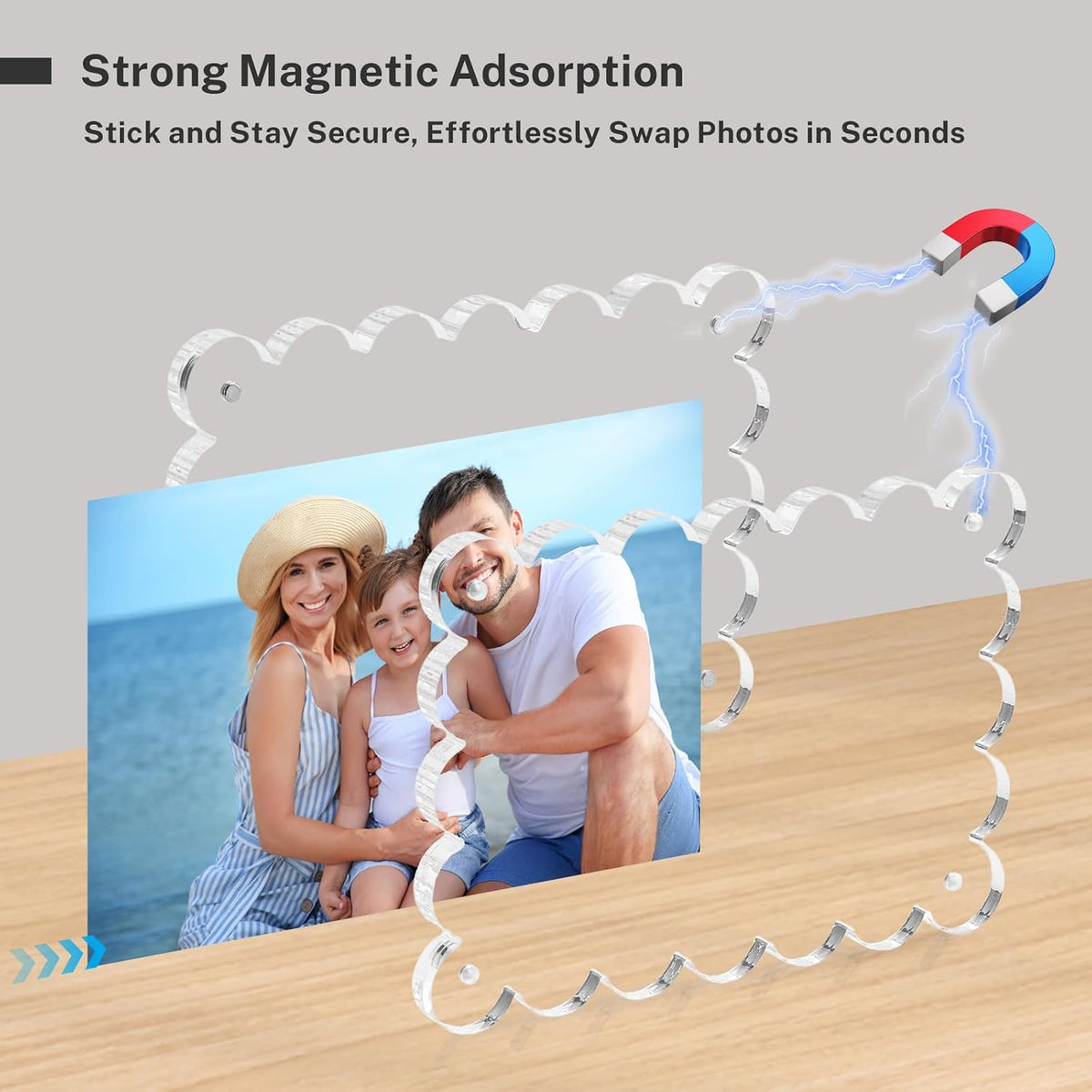 HOUSE DAY 3Pack Acrylic Picture Frame 5x7,Double Sided for Tabletop Display