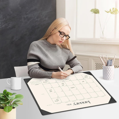 Large Desk Calendar 2026-2027 with Desk Mat, Desktop Calendar 18 Monthly Runs from January 2026 to June 2027, Desk Pad Calendar 22 x 17 Inch Perfect for Planning, Organizing, and Scheduling Your Life (Black)