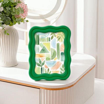 3 Pack 4 x 6 Inch Scalloped Picture Frame with Real Glass, Retro Colors