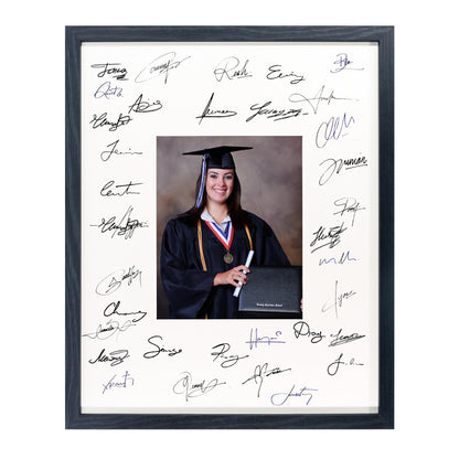 GarduationMall 11x14 Signature Picture Frame Holds 5x7 Photo with White Mat for Wedding Graduation | Wall or Tabletop Display