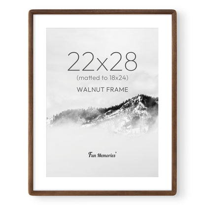 6x6 Picture Frame, USA-Sourced Walnut Wood Photo Frame with Tempered Glass, Handcrafted Rustic Farmhouse Frame for Wall & Tabletop Display, Matted to 4x4