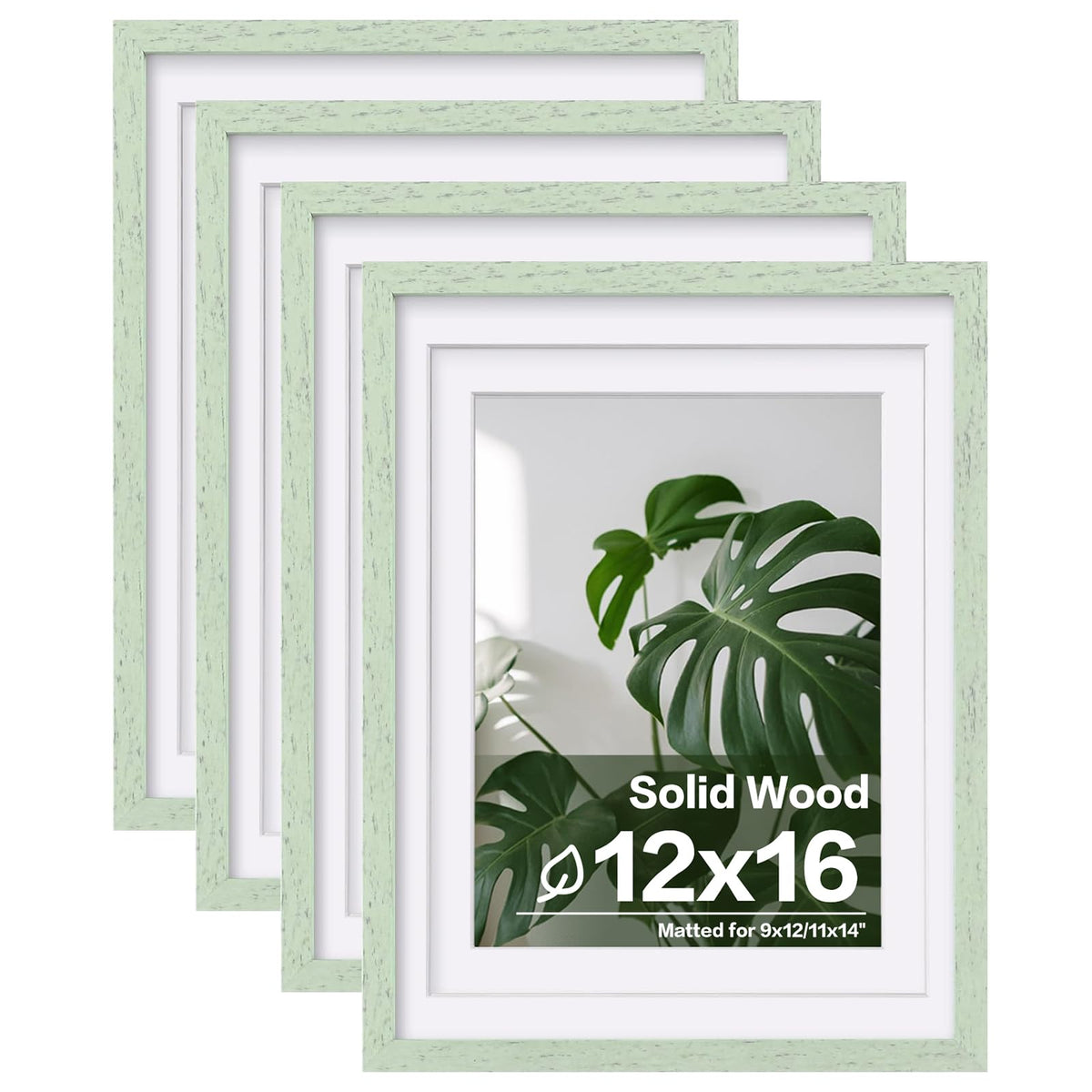 Egofine 8x10 Picture Frames Set of 4, Made of Solid Wood Covered by Plexiglass 4x6 and 5x7 with Mat or 8x10 without Mat, for Table Top Display and Wall Mounting Photo Frame Black