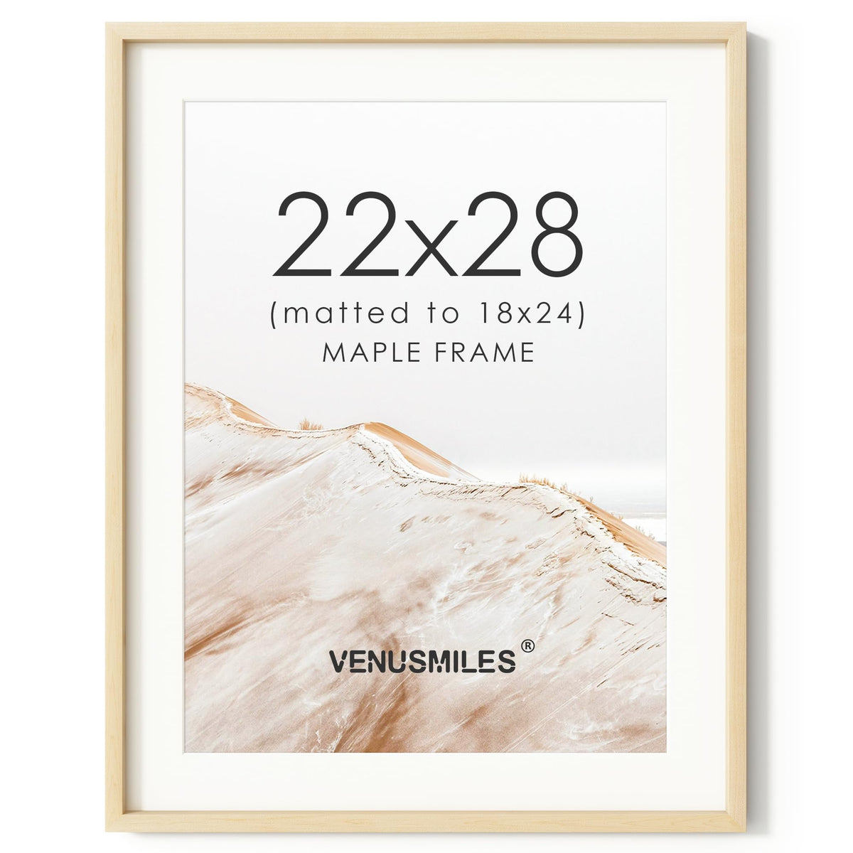 4x6 Picture Frame, USA-Sourced Natural Maple Wood Photo Collage Frame with HD Tempered Glass, Modern Simple 4 x 6 Wooden Frame Matted to 3.5x5, Gallery Wall Frames for Art, Wall or Tabletop Display