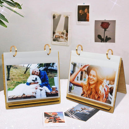 ZEEYUAN 60 Pockets of 4x6 Photo Frame Flip Photo Album on Stand 4x6 Picture Frames Collection for Desktop