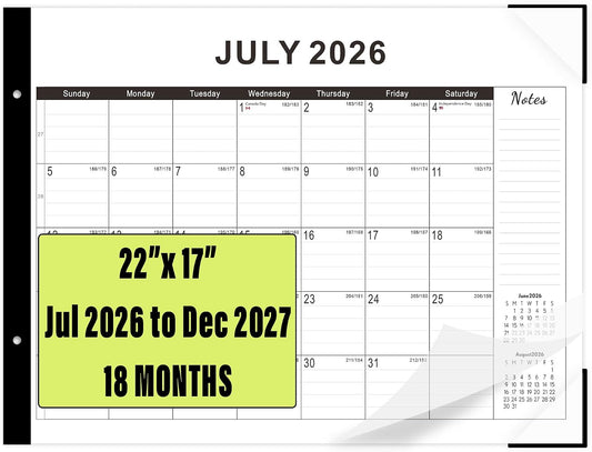 Desk calendar 2026-2027 22"x17" Desk Top Calendar with plastic cover