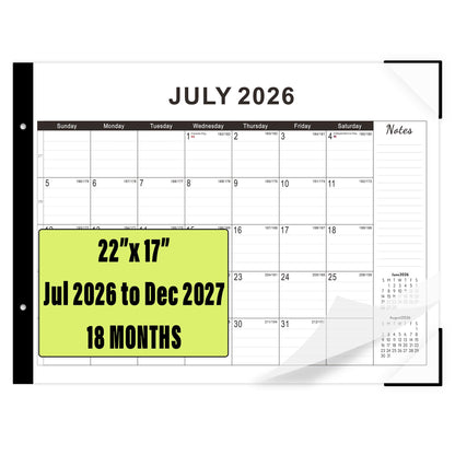 Desk calendar 2026-2027 22"x17" Desk Top Calendar with plastic cover