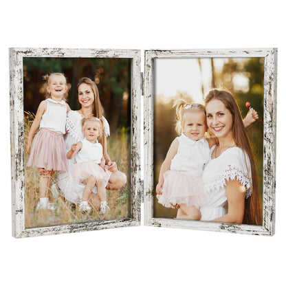 5x7 Double Picture Frame Tabletop Display for Photos Pink