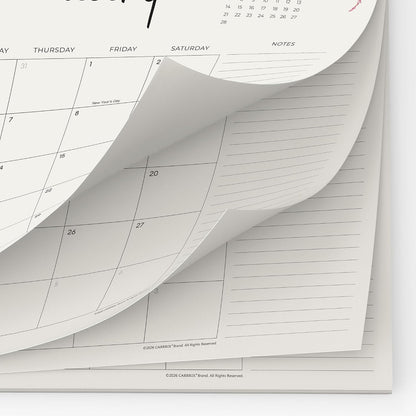 Cabbrix Desk Calendar 2027 with Desktop Mat 15"x 12", Apricot
