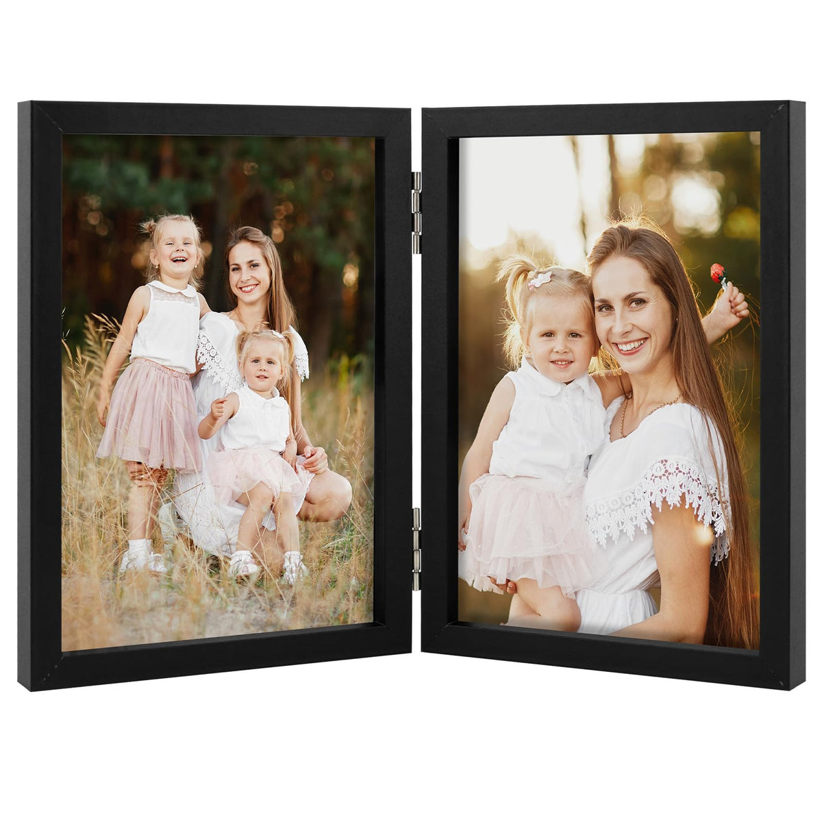 4x6 Triple Picture Frame Tabletop Display for Photos Black