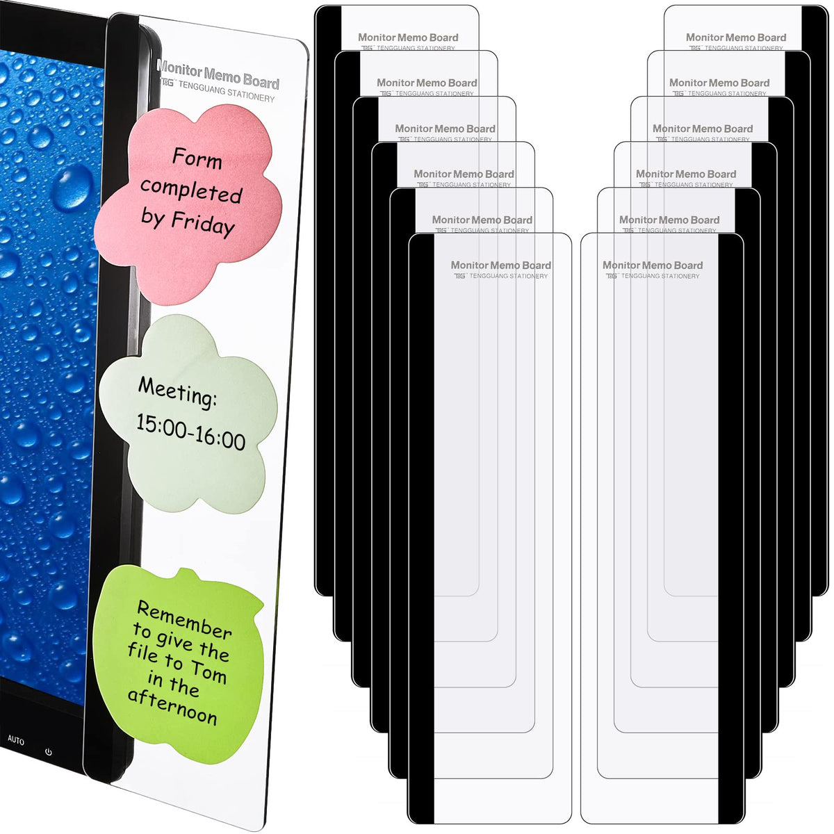 Zonon 4 Pieces Monitor Memo Board for Computer Transparent Acrylic