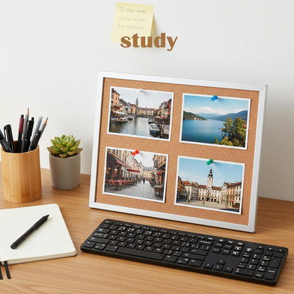 2 Pack Cork Board Desk Bulletin Board, Double Sided Pin Small Desk Cork