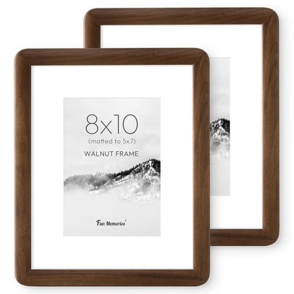 6x6 Picture Frame, USA-Sourced Walnut Wood Photo Frame with Tempered Glass, Handcrafted Rustic Farmhouse Frame for Wall & Tabletop Display, Matted to 4x4
