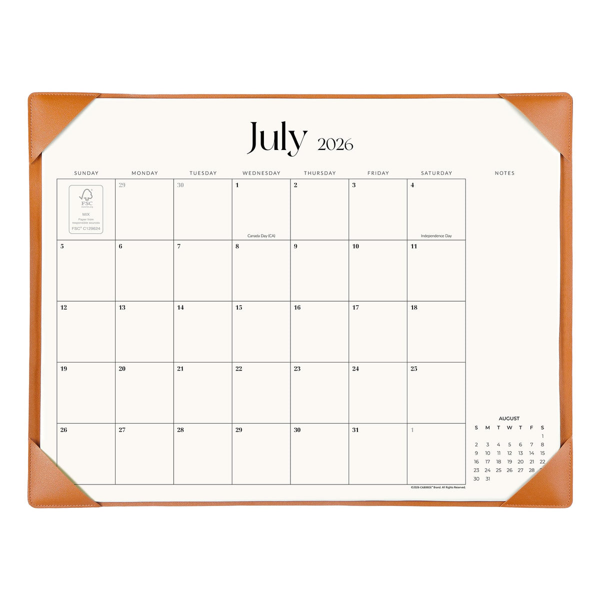 Simplified Desk Calendar 2026 with Desktop Mat, Cabbrix Large Desk Pad Calendar 21" x 16-1/2" Including January 2026 to June 2027, Desk Blotter Calendar for Home School and Office (Mint Green)