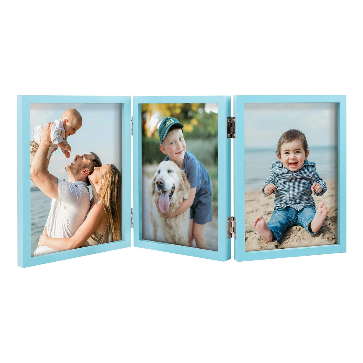4x6 Triple Picture Frame Tabletop Display for Photos Pink