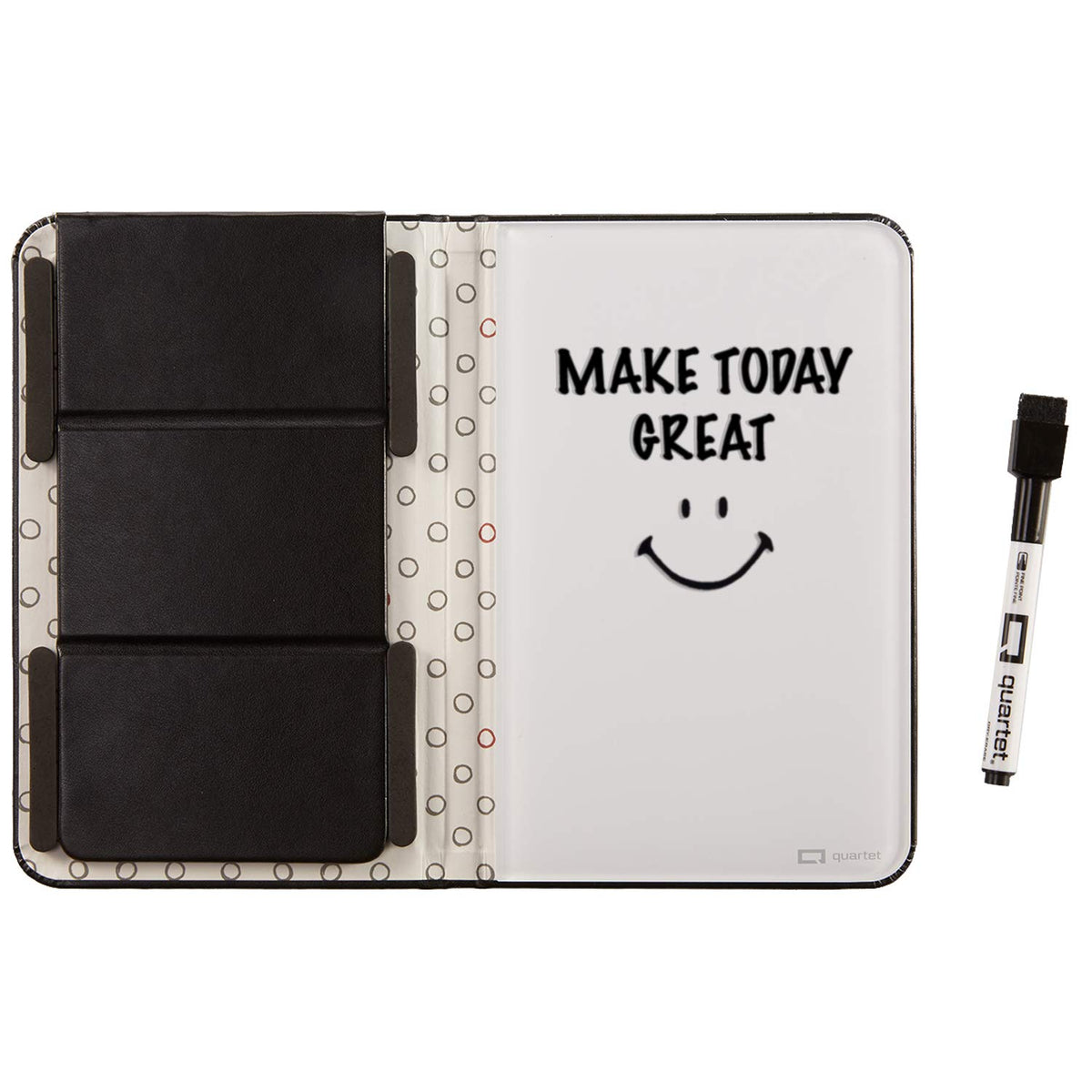 Quartet Glass Desktop Notepad, 9" x 6", Whiteboard, Dry Erase Surface, Dot/White, 2 Pack (GDP96D)