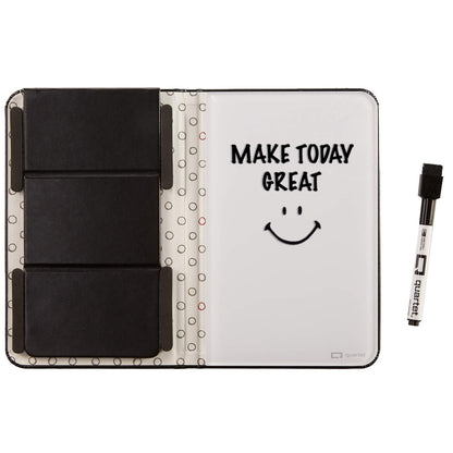 Quartet Glass Desktop Notepad, 9" x 6", Whiteboard, Dry Erase Surface, Dot/White, 2 Pack (GDP96D)