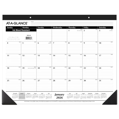 AT-A-GLANCE 2027 Desk Pad Calendar, Monthly Desk Wall Planner, 21.75" x 17", Ruled Blocks, 3 Pack (AZSK240027), White