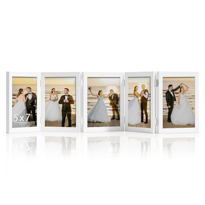 DUENPY 5 Folding 4x6 Accordion Wood Frame Plexiglass Black