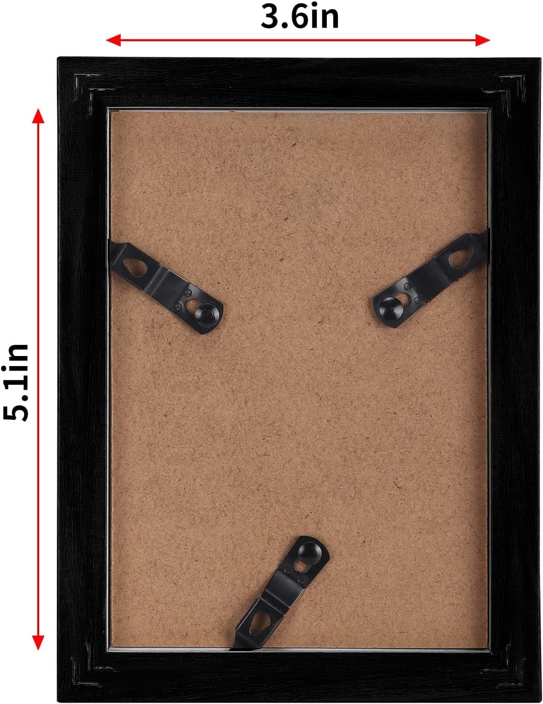 Lyeasw 3.5x5 Picture Frame Double Hinged, Classic Two Opening 3.5 by 5 Family Dual Photo Frame with Glass, Black Folding Free-Standing Vertical Frame for Tabletop,Desktop or Shelf
