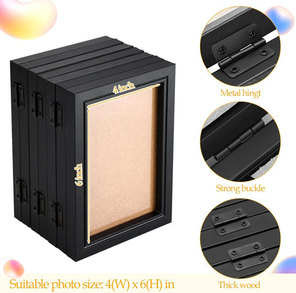 Sintuff 7 Picture Frame 4x6 Folding Hinged Picture Frames for Home Decor