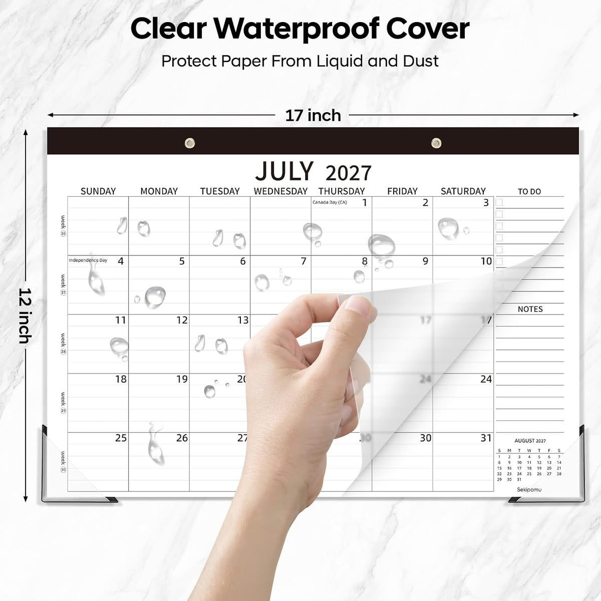 Desk Calendar 2027-2028, 17" x 12" Large Desk Calendar January 2027 to June 2028, 18 Months Calendar for Home Office