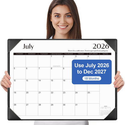 Desk Calendar 2026-2027 with Desktop Mat,22x17'' Large Desktop Pad Calendar