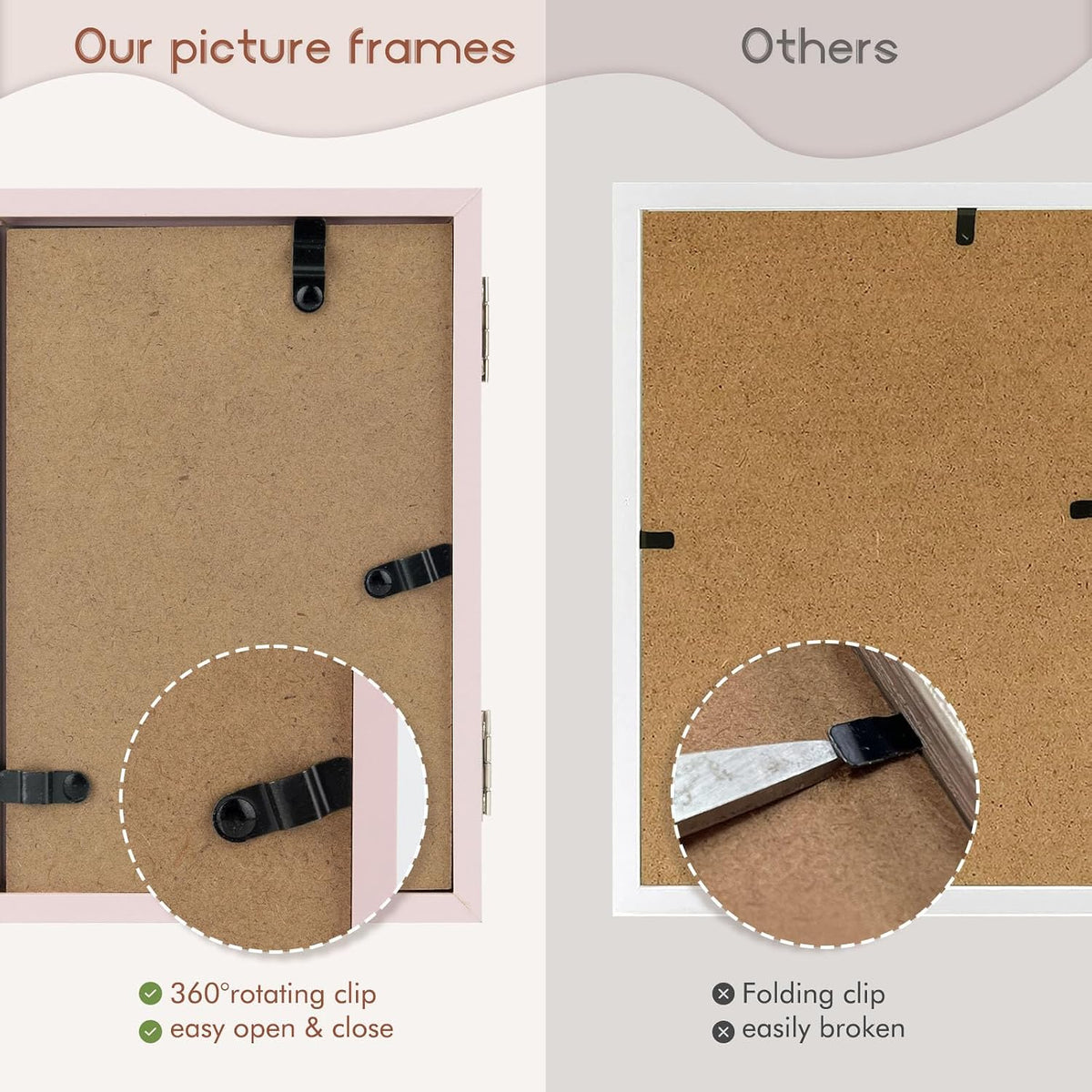 5x7 Triple Picture Frame Tabletop Display for Photos Pink
