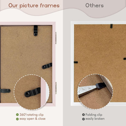 5x7 Triple Picture Frame Tabletop Display for Photos Pink