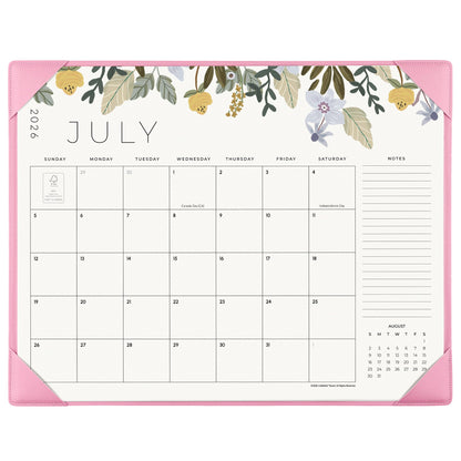 Desk Calendar 2027 with Desktop Mat, Cabbrix Large Desk Pad Calendar 22 x 17 Inch 18 Months Runs From January 2027 to June 2028, Floral Design Calendar 2027 for Home School and Office (Green)