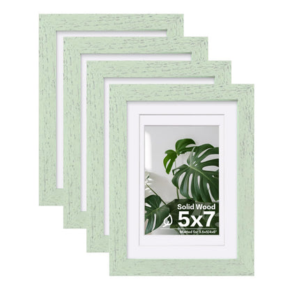 Egofine 8x10 Picture Frames Set of 4, Made of Solid Wood Covered by Plexiglass 4x6 and 5x7 with Mat or 8x10 without Mat, for Table Top Display and Wall Mounting Photo Frame Black