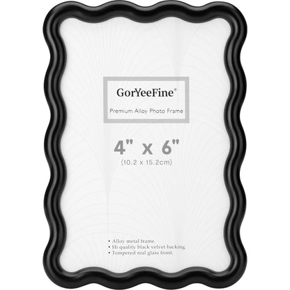 3-2x3'' Silver Heavy-Duty Zinc Alloy Picture Frames,Wave Design Silver Picture Frame Multi 3x2'' Photo Frame,with Black Premium Velvet Backing,for Desktop and Wall Hanging.