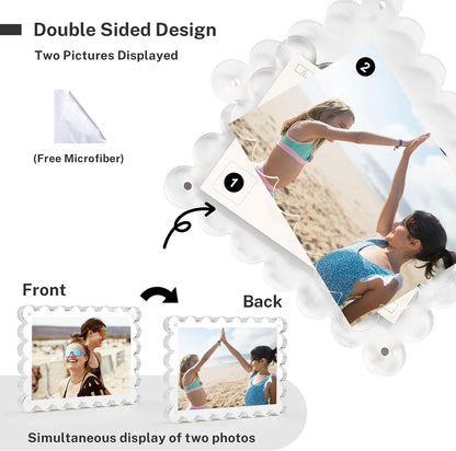 HOUSE DAY 3Pack Acrylic Picture Frame 5x7,Double Sided for Tabletop Display
