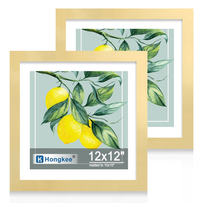 Hongkee 8x11 Picture Frame Set of 2, Real Glass, Rustic Brown Wood Frame