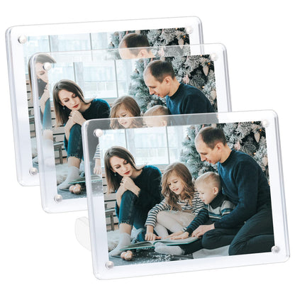 ECOSEAO 6x8 Minimalist Picture Frame Acrylic Glass Photo Frame with Desktop Display Horizontally or Vertically